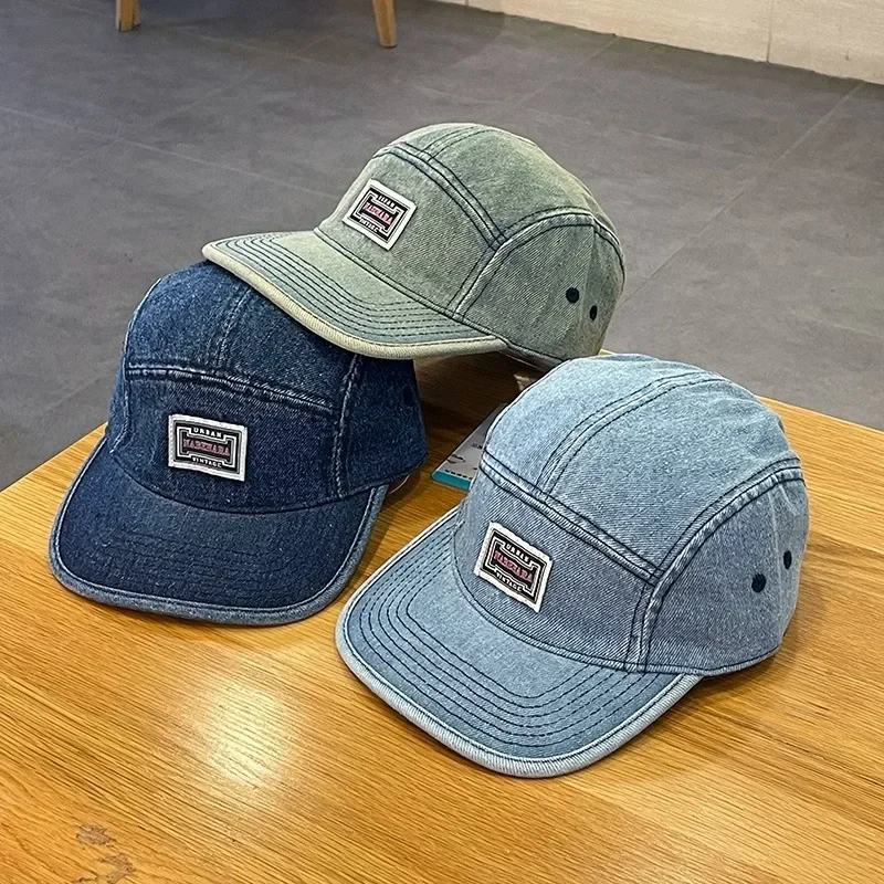 Corduroy Cap 5 Panel - Bonés de Beisebol Vintage de Brim